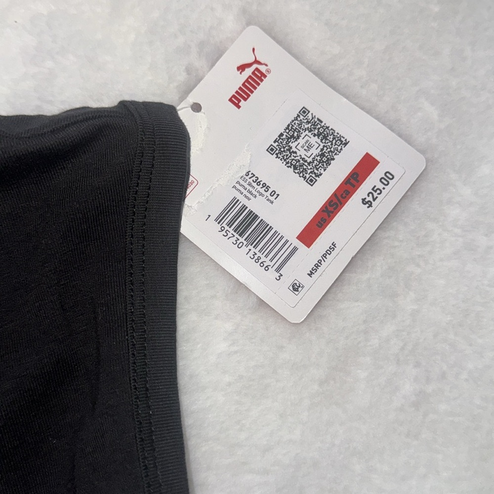 Puma extra small black with puma cut off sleeve shirt - Picture 3 of 5